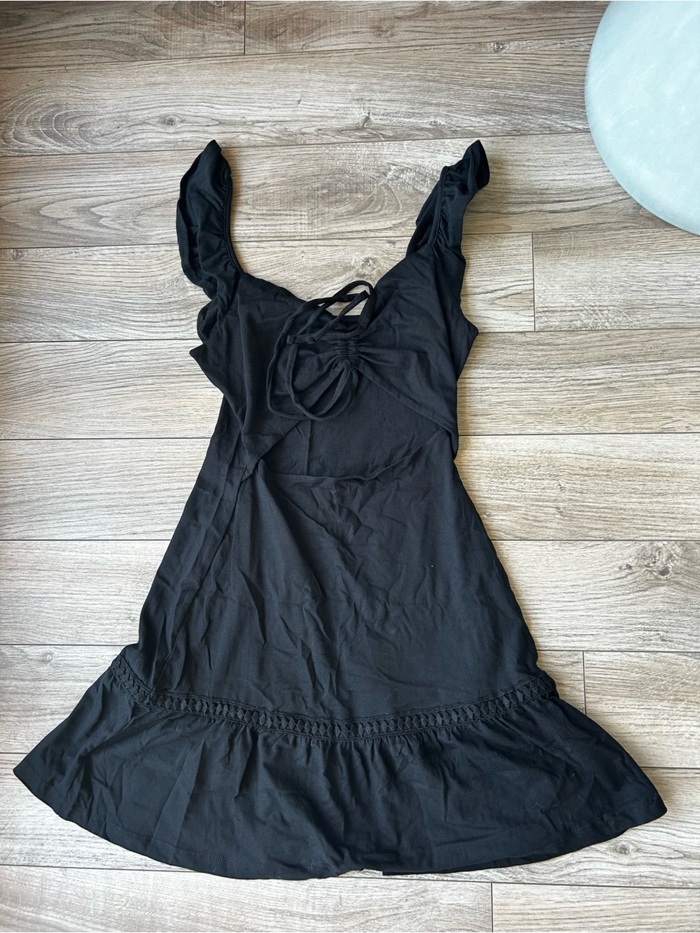 ASOS Black Tie-Front Mini Dress